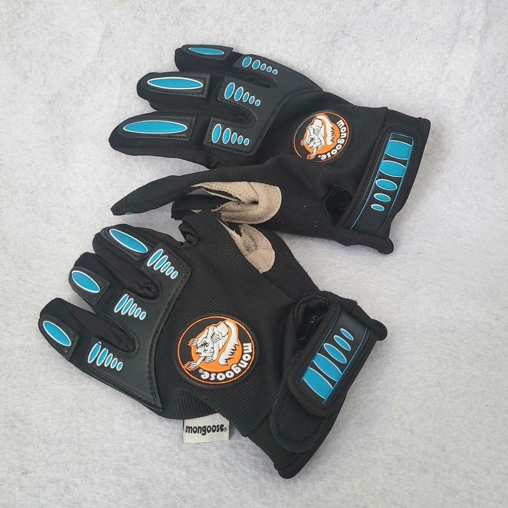 Mongoose BMX Kids Gloves Boys L / XL Black Blue Cycling